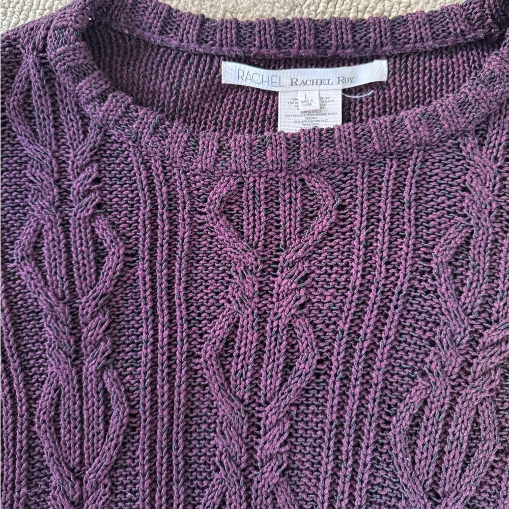 Rachel Roy Maroon Knit Sweater. Size large.